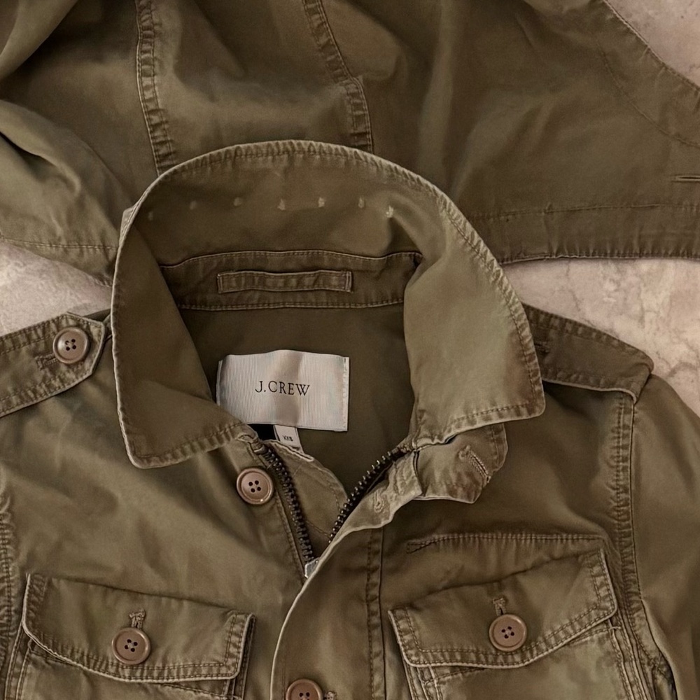 Y2K J. Crew Jacket Womens XXS Field Jacket Hooded Military Preppy Minimalist - Picture 11 of 11